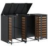 vidaXL Wheelie Bin Storage for 3 Bins Anthracite 204 x 77.5 x 115.5 cm