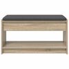vidaXL Hall Bench with Cushion with Shelf Sonoma Oak 83 x 38 x 45 cm