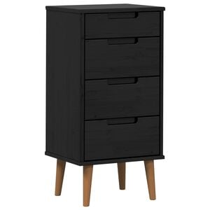 vidaXL Chest of Drawers MOLDE Black 40 x 35 x 82 cm Solid Pine Wood