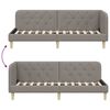 vidaXL Corner Bed Frame with Headboard Taupe 80 x 200 cm Fabric