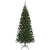 vidaXL Artificial Christmas Tree with 300 LEDs Green 210 cm PE and PVC