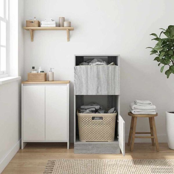 vidaXL Laundry Cabinet with Storage Grey Sonoma Engineered wood