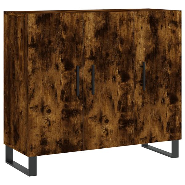 vidaXL Sideboard Smoked Oak 90x34x80 cm Engineered Wood