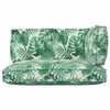vidaXL Pallet Cushion Set Floral 3 pcs Leaf pattern Oxford fabric