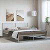 vidaXL Metal Bed Frame without Mattress with Headboard White 183x213cm