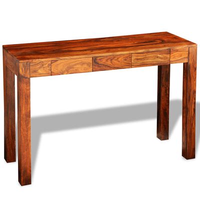 vidaXL Console Table with 3 Drawers 80 cm Solid Sheesham Wood