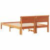 vidaXL Bed Frame with Headboard Wax Brown 120 x 190 cm Solid Pine Wood