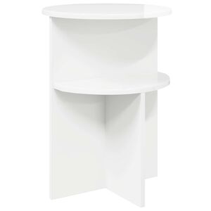 vidaXL Side Table High Gloss White &Oslash; 39.5 x 55 cm Engineered Wood