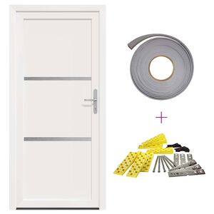 vidaXL Front Door White 88 x 200 cm PVC