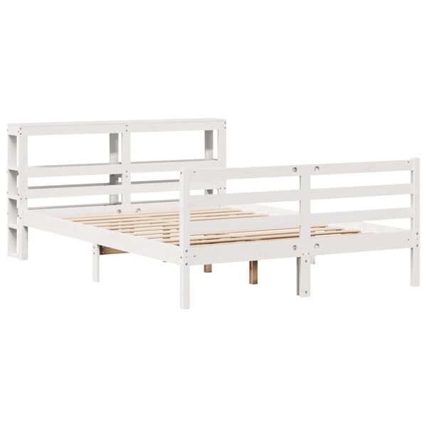 vidaXL Bed Frame without Mattress White 120x200 cm Solid Wood Pine