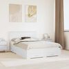 vidaXL Bed Frame with Headboard White 160 x 200 cm Engineered Wood