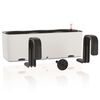 LECHUZA Planter CUBE color triple with Brackets White 13680