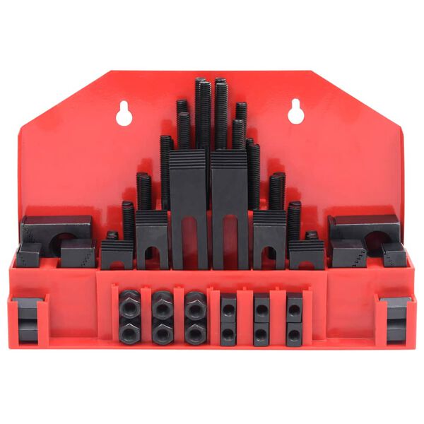 vidaXL 58 Pieces Clamping Set Steel T Slot M10