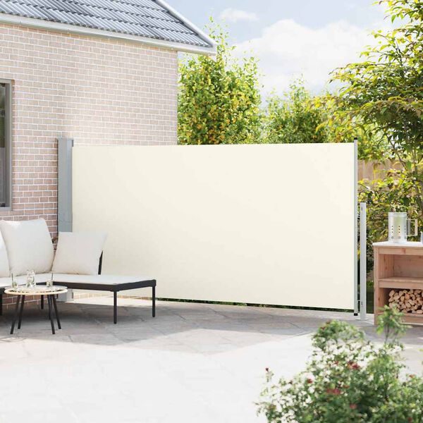 vidaXL Patio Retractable Side Awning 180x500 cm Cream