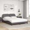 vidaXL Bed Frame without Mattress "Zadar" Grey 160x200 cm Faux Leather