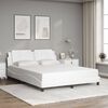 vidaXL Bed Frame with LED without Mattress "Zadar" White 160x200 cm