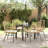 vidaXL Garden Dining Set 5 pcs Brown Poly Rattan
