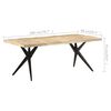 vidaXL Dining Table 200x90x76 cm Rough Mango Wood