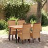 vidaXL Dining Chairs 4 pcs Brown Natural Rattan