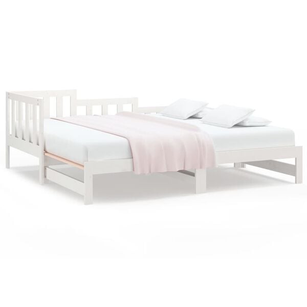 vidaXL Pull-out Day Bed without Mattress White 2x(90x200) cm