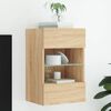 vidaXL TV Wall Cabinet with LED Lights Sonoma Oak 40x30x60.5 cm