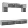vidaXL 6 Piece TV Wall Units with LED Concrete Grey Engineered Wood