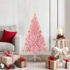 vidaXL Artificial Pre-lit Christmas Tree with 150 LEDs Pink 120 cm PVC