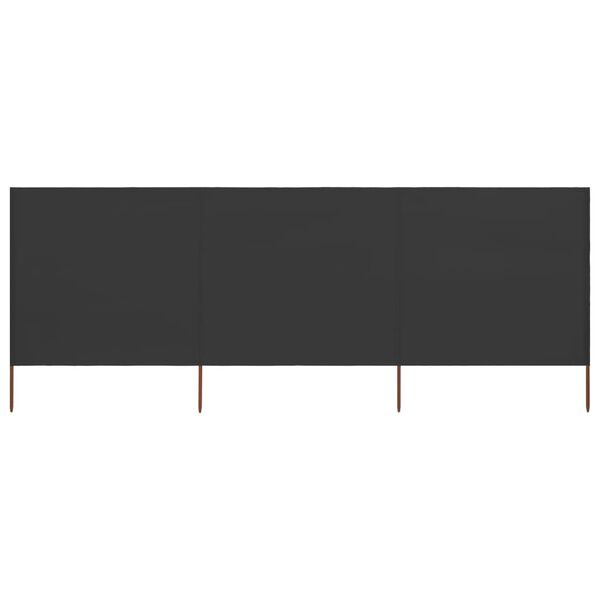 vidaXL 3-panel Wind Screen Fabric 400x120 cm Anthracite