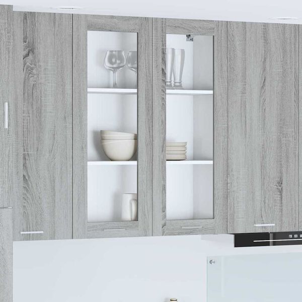 vidaXL Hanging Cabinet Grey Sonoma 80 x 31 x 100 cm Engineered Wood