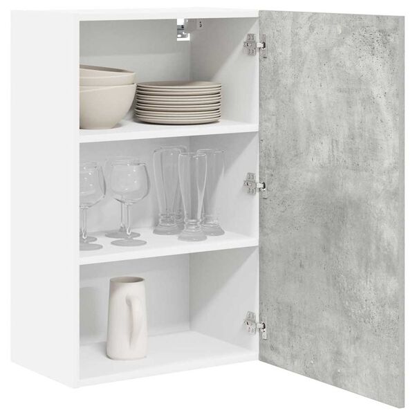 vidaXL Hanging Cabinet Concrete Grey and White 50 x 31 x 80 cm