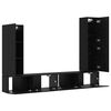 vidaXL TV Cabinet Set Wall-mounted 4 pcs Black Oak Engineered Wood