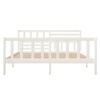 vidaXL Bed Frame without Mattress White Solid Wood 120x200 cm (810078+814135)