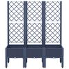 vidaXL Garden Planter with Trellis Blue Grey 120x40x142 cm PP