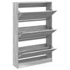 vidaXL Shoe Cabinet Grey Sonoma 80x21x125.5 cm Engineered Wood