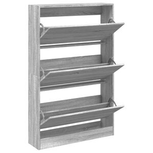 vidaXL Shoe Cabinet Grey Sonoma 80x21x125.5 cm Engineered Wood