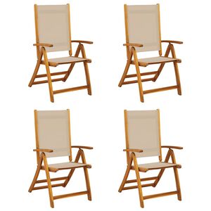 vidaXL Folding Garden Chairs 4 pcs Solid Wood Acacia and Textilene