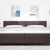 vidaXL Headboard with LED Strip Lights Adjustable Brown 200 cm Fabric