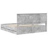 vidaXL Bed Frame with Drawer Concrete Grey 180 x 200 cm Engineer Wood