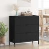 vidaXL Sideboard with Drawer Black 79.5 x 33 x 82 cm Engineered Wood