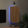 vidaXL TV Wall Cabinet with LED Lights Sonoma Oak 30.5x35x70 cm