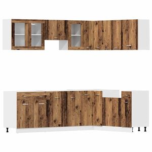 vidaXL 11 Piece Kitchen Cabinet Set Lyon Old Wood Engineered Wood