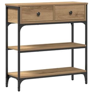 vidaXL Console Table with Drawer Artisan oak 72.5 x 25 x 75 cm