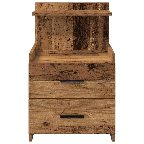 vidaXL Bedside Cabinets 2 pcs with 2 Drawers Old Wood 40x36.5x62 cm