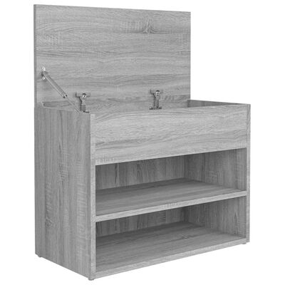vidaXL Shoe Bench Grey Sonoma 60x30x45 cm Engineered Wood