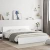 vidaXL Bed Frame with LED without Mattress White 180x200 cm Super King