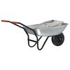 vidaXL Wheelbarrow Silver and Black 133 x 62.5 x 58 cm Steel
