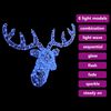 vidaXL Reindeer Head with 140 LEDs Blue 68 x 36.5 x 62.5 cm Acrylic