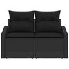 vidaXL Garden Sofa with Cushion 123 x 62 x 69 cm Poly Rattan