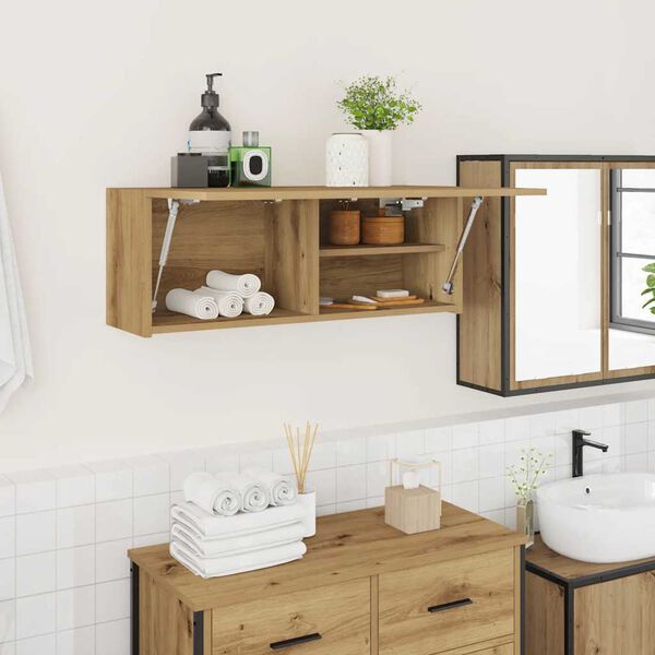 vidaXL Bathroom Wall Cabinet Artisan Oak 80x25x30 cm Engineered Wood