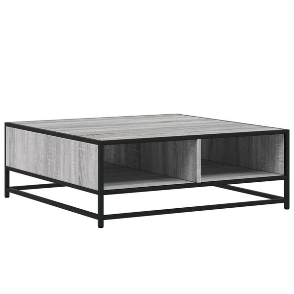 vidaXL Coffee Table Grey Sonoma 80x80x30 cm Engineered Wood and Metal